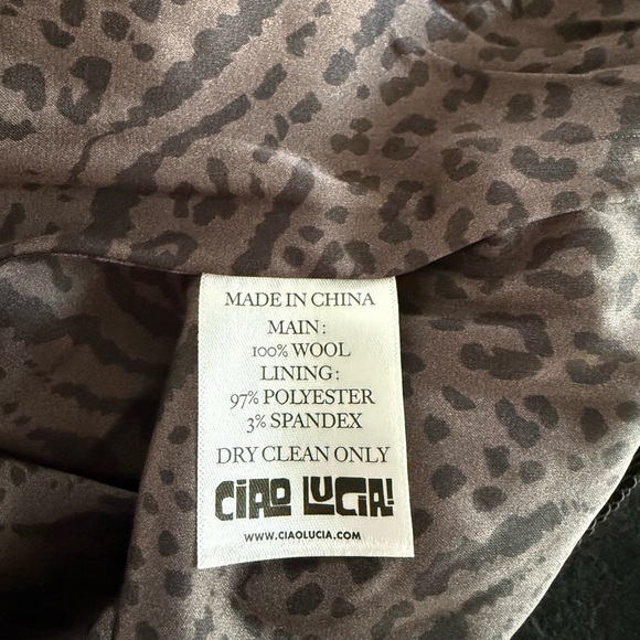 Ciao Lucia Simona Black Button Front Wool Coat NWT Size M - Picture 9 of 10